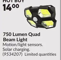 Princess Auto 750 Lumen Quad Beam Light offer