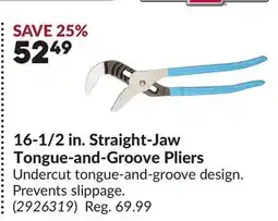 Princess Auto 16-1/2 in. Straight-Jaw Tongue-and-Groove Pliers offer