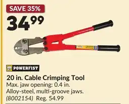 Princess Auto 20 in. Cable Crimping Tool offer