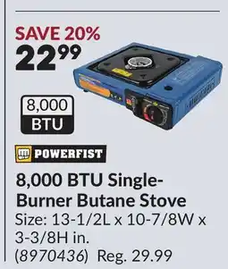 Princess Auto 8,000 BTU Single- Burner Butane Stove offer