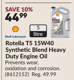 Princess Auto Rotella T5 15W40 Synthetic Blend Heavy Duty Engine Oil offer