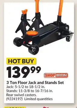 Princess Auto 3 Ton Floor Jack and Stands Set offer