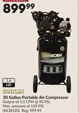 Princess Auto 30 Gallon Portable Air Compressor offer