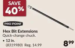 Princess Auto 12 in. Hex Bit Extensions offer