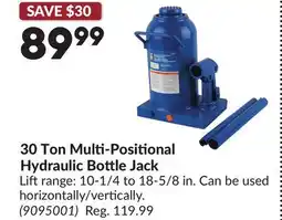 Princess Auto 30 Ton Multi-Positional Hydraulic Bottle Jack offer