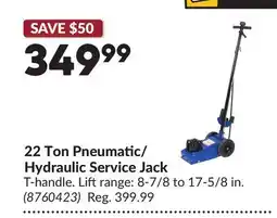Princess Auto 22 Ton Pneumatic/ Hydraulic Service Jack offer