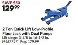 Princess Auto 2 Ton Quick LiftLow-Profile Floor Jack with Dual Pumps offer