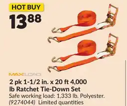 Princess Auto 2 pk 1-1/2 in. x 20 ft4,000 lb Ratchet Tie-Down Set offer