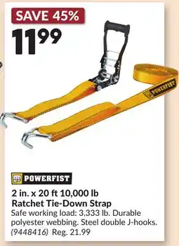 Princess Auto 2 in. x 20 ft10,000 lb Ratchet Tie-Down Strap offer
