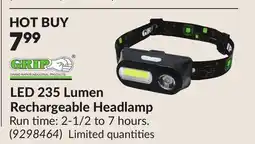 Princess Auto LED 235 Lumen Rechargeable Headlamp offer