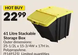 Princess Auto 61 Litre Stackable Storage Box offer