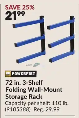 Princess Auto 72 in. 3-Shelf Folding Wall-Mount Storage Rack offer
