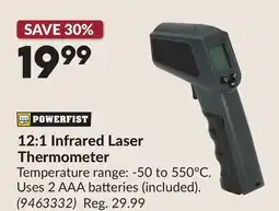 Princess Auto 12:1 Infrared Laser Thermometer offer