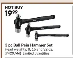 Princess Auto 3 pc Ball Pein Hammer Set offer