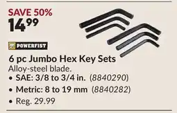 Princess Auto 6 pc Jumbo Hex Key Sets offer