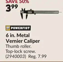 Princess Auto 6 in. Metal Vernier Caliper offer