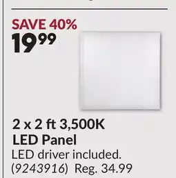 Princess Auto 2 x 2 ft 3,500K LED Panel offer