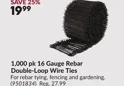 Princess Auto 1,000 pk 16 Gauge Rebar Double-Loop Wire Ties offer