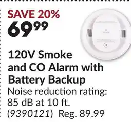 Princess Auto 120V Smoke and CO Alarm with Battery Backup offer