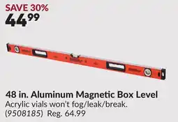 Princess Auto 48 in. Aluminum Magnetic Box Level offer