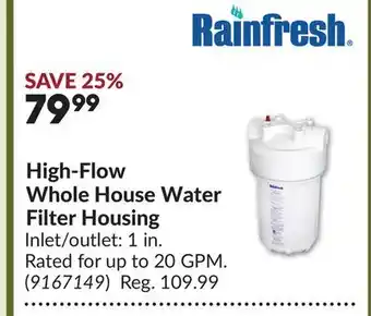 Princess Auto High-Flow Whole House Water Filter Housing offer