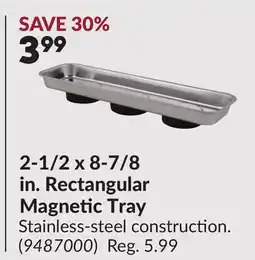 Princess Auto 2-1/2 x 8-7/8 in. Rectangular Magnetic Tray offer