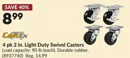Princess Auto 4 pk 2 in. Light Duty Swivel Casters offer