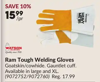 Princess Auto Ram Tough Welding Gloves offer
