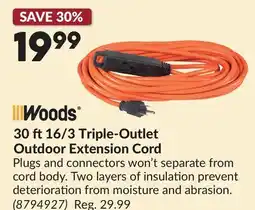 Princess Auto 30 ft16/3 Triple-Outlet Outdoor Extension Cord offer