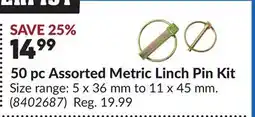 Princess Auto 50 pc Assorted Metric Linch Pin Kit offer