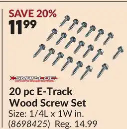 Princess Auto 20 pc E-Track Wood Screw Set offer