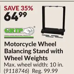 Princess Auto Motorcycle Wheel Balancing Stand with Wheel Weights offer