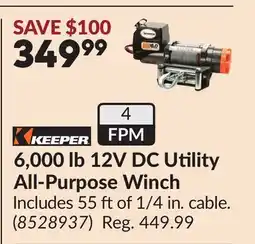 Princess Auto 6,000 lb 12V DC Utility All-Purpose Winch offer