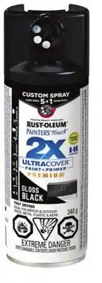 Princess Auto Gloss Black 5-in-1 Spray Paint and Primer offer