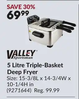 Princess Auto 5 Litre Triple-Basket Deep Fryer offer
