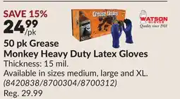 Princess Auto 50 pk Grease Monkey Heavy Duty Latex Gloves offer