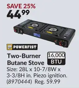 Princess Auto Two-Burner Butane Stove offer