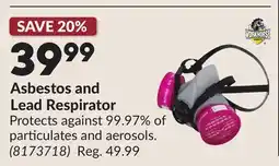 Princess Auto Asbestos and Lead Respirator offer
