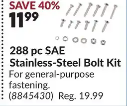 Princess Auto 288 pc SAE Stainless-Steel Bolt Kit offer