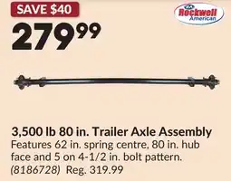 Princess Auto 3,500 lb 80 in. Trailer Axle Assembly offer