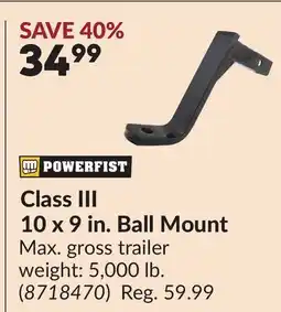 Princess Auto Class III 10 x 9 in. Ball Mount offer