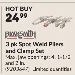 Princess Auto 3 pk Spot Weld Pliers and Clamp Set offer