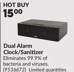 Princess Auto Dual Alarm Clock/Sanitizer offer