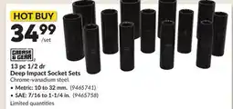 Princess Auto 13 pc 1/2 dr Deep Impact Socket Sets offer