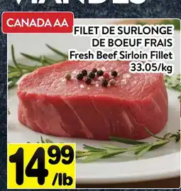 Supermarché PA FILET DE SURLONGE DE BOEUF FRAIS | Fresh Beef Sirloin Fillet offer