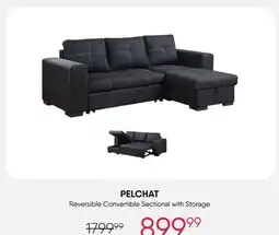 Meubles RD Pelchat - Reversible Convertible Sectional with Storage - Black offer
