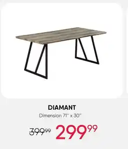 Meubles RD Diamant - Rectangular Dining Table 71 offer