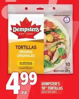 Metro Dempster's 10" tortillas offer