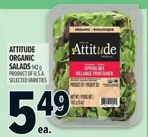 Metro Attitude organic salads offer