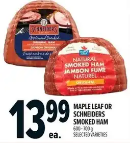 Metro Maple leaf or schneiders smoked ham offer